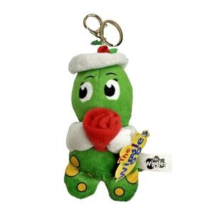 NEW The Wiggles Dorothy Dinosaur Plush Keychain Clip Green Red Rose